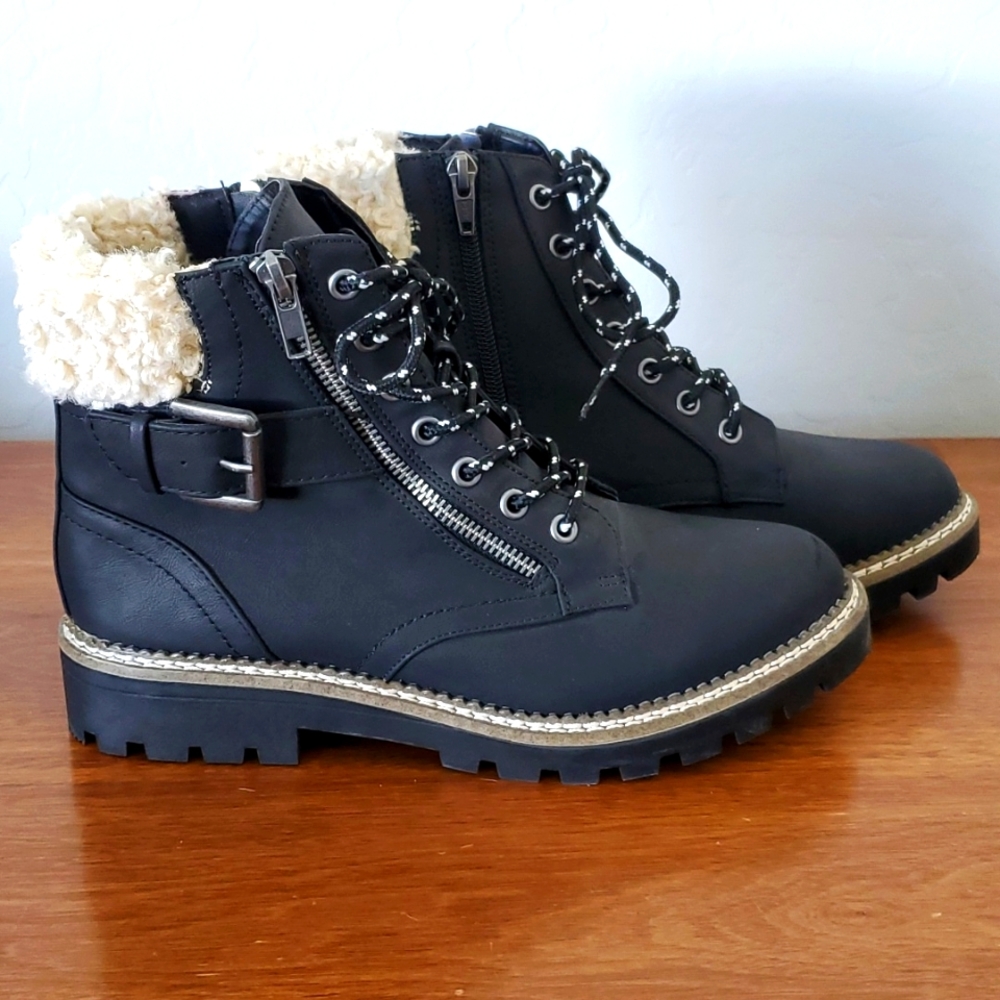 NWOT Black Moto Boots